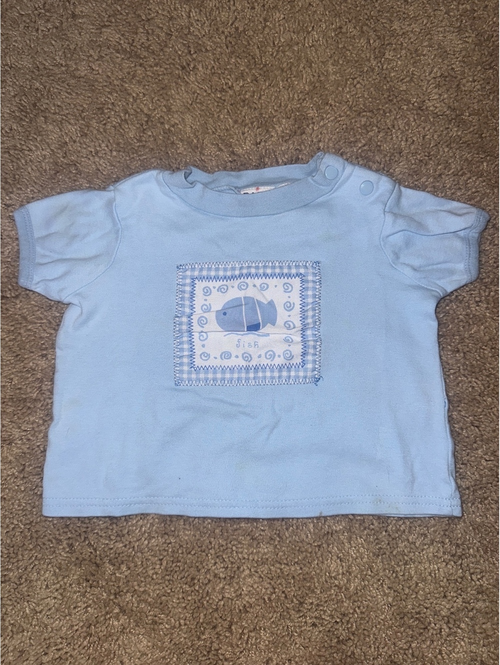 Basic Editions Baby Blue Cotton T-Shirt 6/9 Months